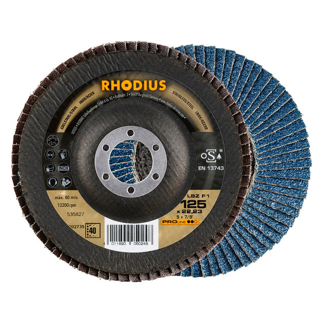 Rhodius- LSZ F1- Korrel 60- Lamellenslijpschijven 125x22,23- 202742