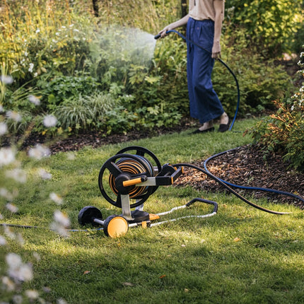 FISKARS Slanghaspel Manueel XL met wielen, inclusief 20m slang - 1062256