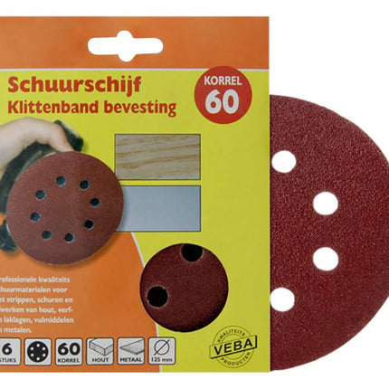 VEBA 125mm schuurschijf met klittenband 10ST P60