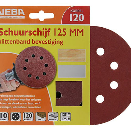 VEBA 125mm schuurschijf P120 met klittenband 10ST