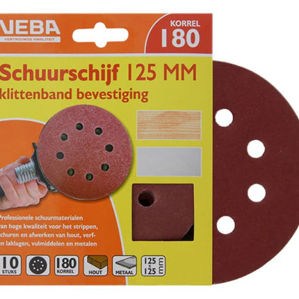 VEBA 125mm schuurschijf met klittenband 10ST P180
