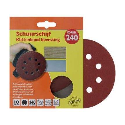 VEBA 125mm schuurschijf P240 met klittenband 10ST