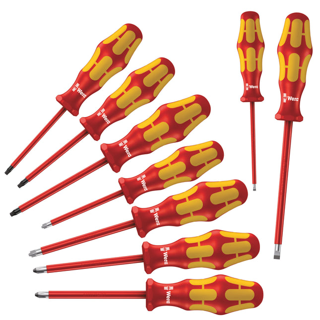 Wera 160 i/162 i/167 i/9 schroevendraaierset Kraftform Plus Serie 100