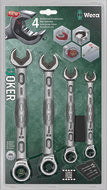 Wera Steek-/ring ratelsleutelset inch 4-delig