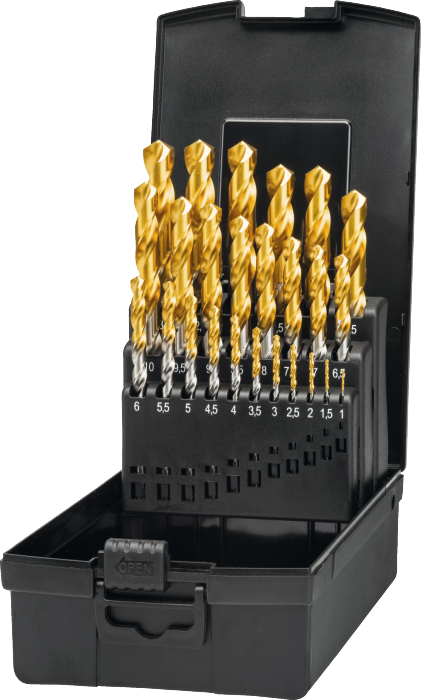 Phantom HSS Set Spiraalboren DIN 338 TiN-tip‚ 11.461: 1-13x0‚5 mm
