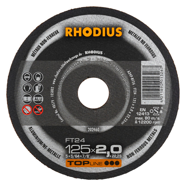 Rhodius- FT24- Doorslijpschijf- 125x2,0x22,23- 202460