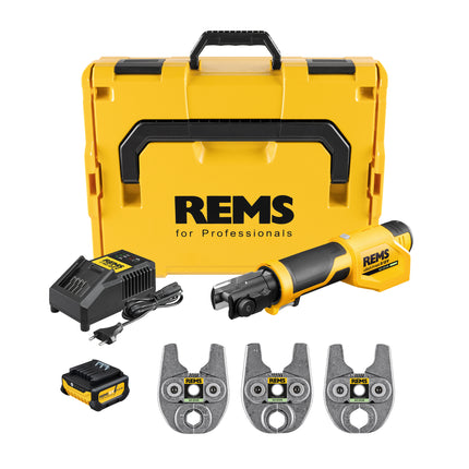 Rems perstang Mini-Press S 12V A2-22kN Set M 15+18+22 in L-Boxx - 401072R220