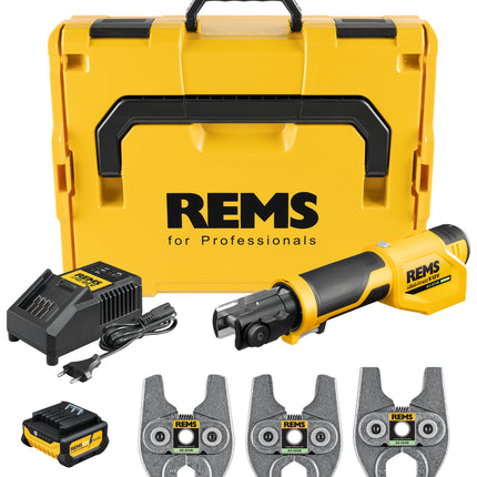 Rems perstang Mini-Press S 12V A2-22kN Set V 15+22+28 in L-Boxx - 401082R220