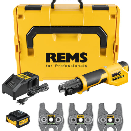 Rems perstang Mini-Press S 12V A2-22kN Set V 15+18+22+ in L-Boxx - 401081R220