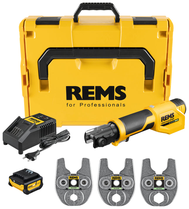 Rems perstang Mini-Press S 12V A2-22kN Set V 15+18+22+ in L-Boxx - 401081R220