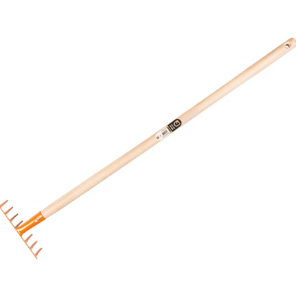 Jimmy kinderharkje oranje met houten steel- 1470730