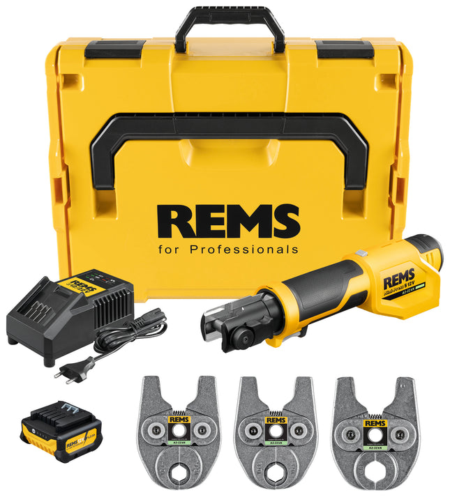 Rems perstang Mini-Press S 12V A2-22kN Set V 14+16+22+ in L-Boxx - 401080R220