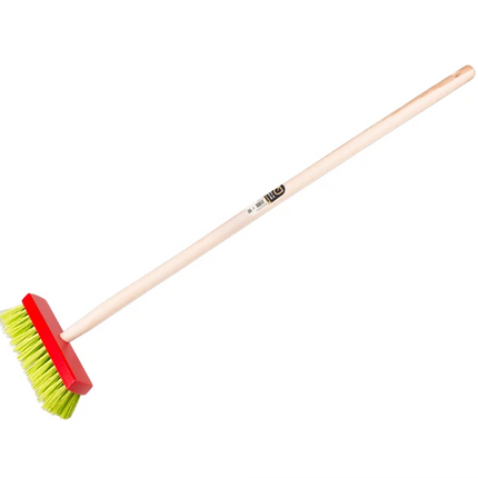Jimmy kinderbezem rood met houten steel - 1470750