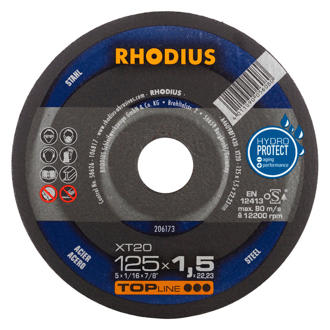 Rhodius- XT20- Doorslijpschijf- 125x1,5x22,23- 206173