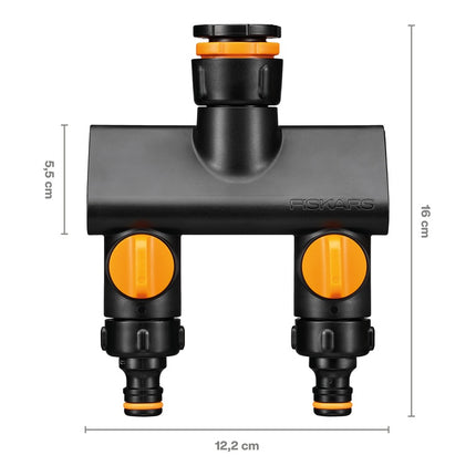 FISKARS Kraankoppeling 2 weg waterverdeler On/Off - 1027092