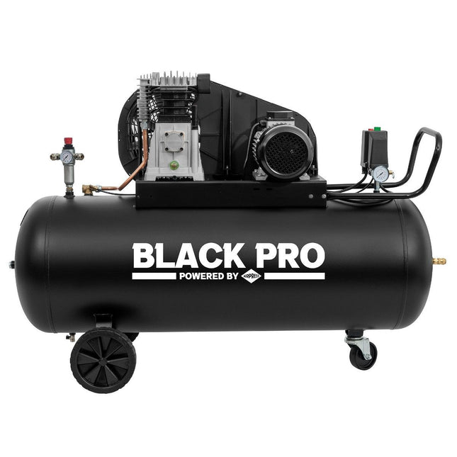 BLACK PRO B3800B/200 twee-cilinder compressor, 200L, 10 bar, 368.2L/min, 400V - 360110