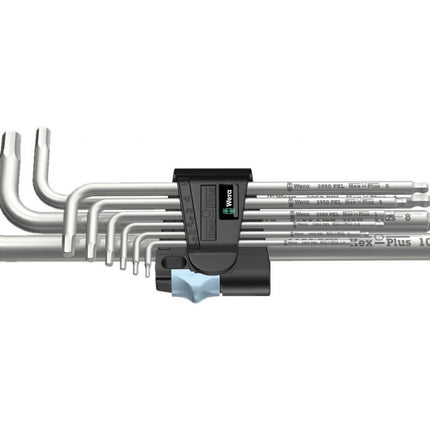 Wera 3950 PKL/9 Stiftsleutelset, metrisch, RVS