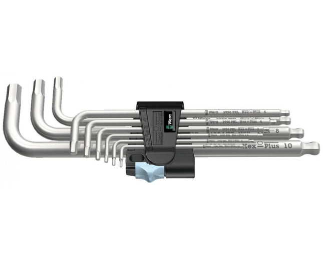 Wera 3950 PKL/9 Stiftsleutelset, metrisch, RVS