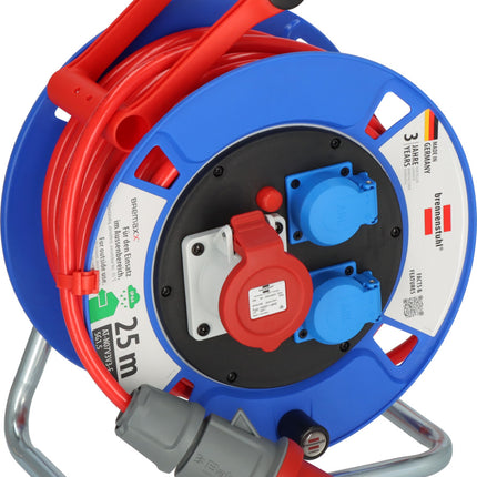 Brennenstuhl kabelhaspel 1x 400V 16A - 2x 230V CEE 16A 25M - 1182770010