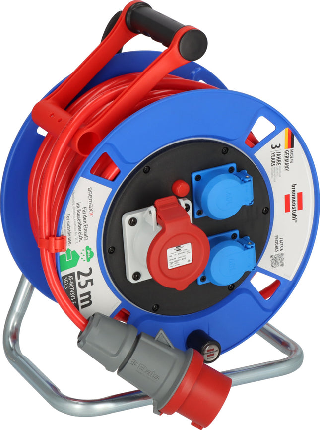 Brennenstuhl kabelhaspel 1x 400V 16A - 2x 230V CEE 16A 25M - 1182770010