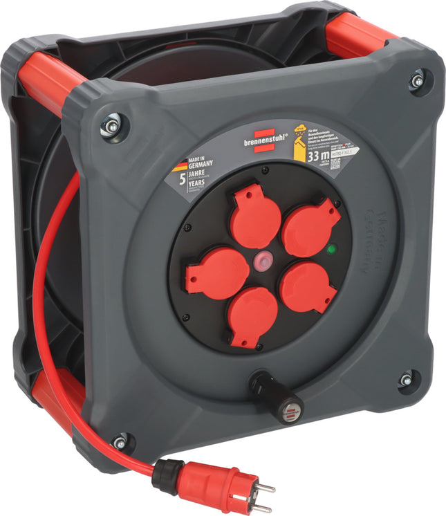Brennenstuhl kabelhaspel met kantelbeveiliging 5x 230V 16A 3G2.5 33M - 9202330210