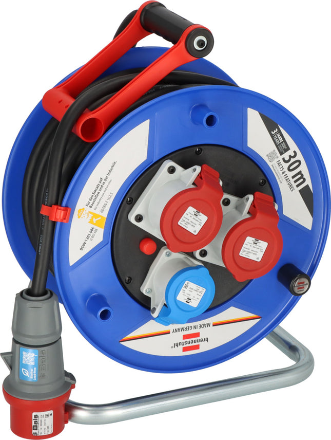 Brennenstuhl kabelhaspel 2x 400V 16A - 1x CEE 230V 16A 30M - 1238020