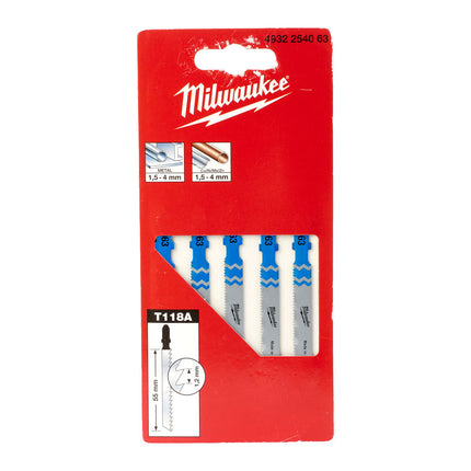 Milwaukee decoupeerzaagblad T118A 5 stuks - 4932254063
