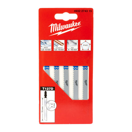 Milwaukee decoupeerzaagblad T127D 5 stuks - 4932274315