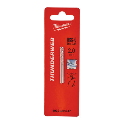 Milwaukee metaalboor 2.0x49mm HSS-G ThW