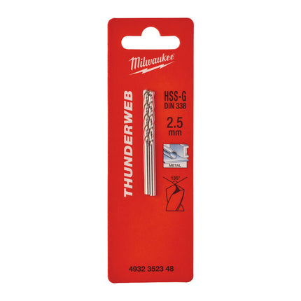 Milwaukee metaalboor 2.5x57mm HSS-G ThW