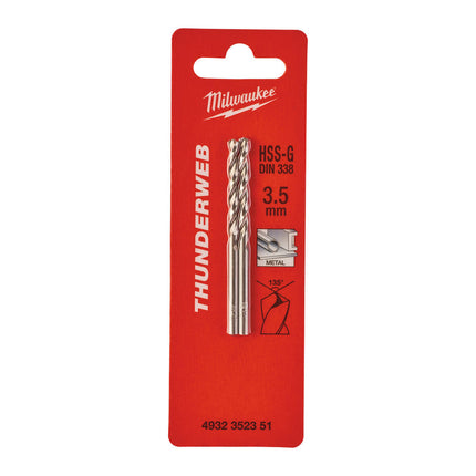 Milwaukee metaalboor 3.5x70mm HSS-G ThW