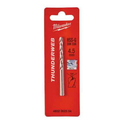 Milwaukee metaalboor 4.5x80mm HSS-G ThW
