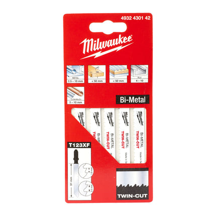 Milwaukee decoupeerzaagblad T123XF 5 stuks - 4932430142