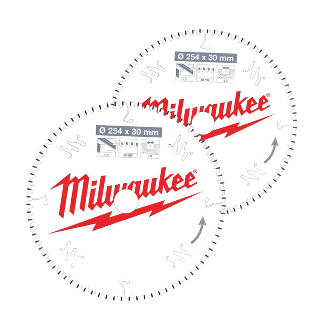 Milwaukee cirkelzaagblad hout CSB T 254 x 30 mm- 2 stuks- 4932479576