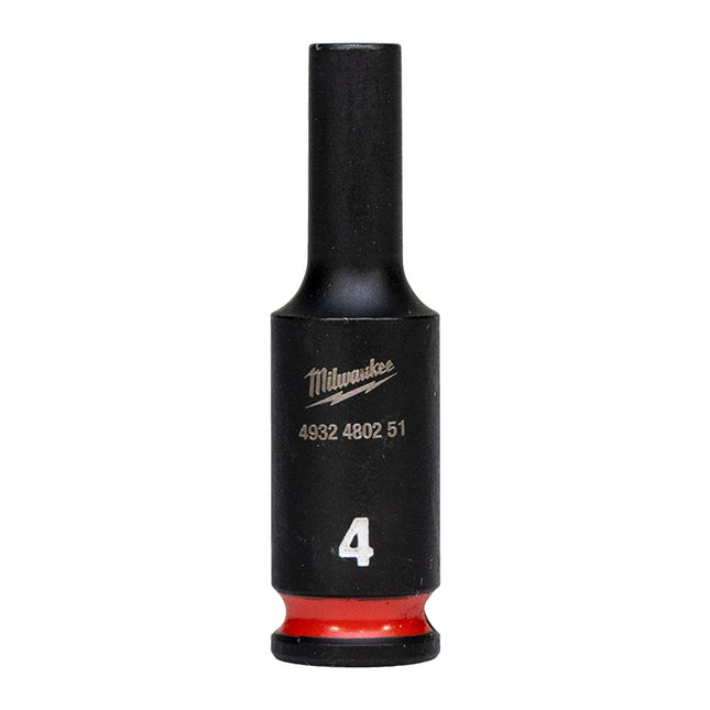 Milwaukee Krachtdop ¼” 4mm lang Shockwave- 4932480251