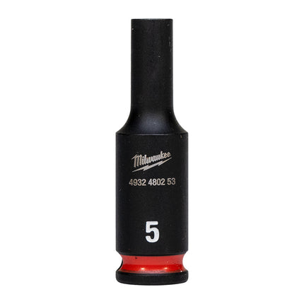 Milwaukee Krachtdop ¼” 5mm lang Shockwave- 4932480253