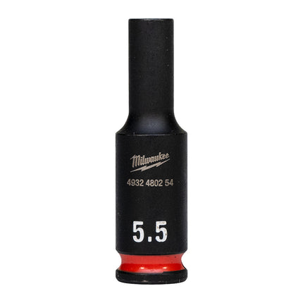 Milwaukee Krachtdop ¼” 5.5mm lang Shockwave- 4932480254