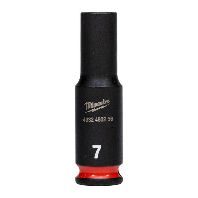 Milwaukee Krachtdop ¼” 7mm lang Shockwave- 4932480256