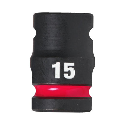 Milwaukee Krachtdop ½” 15mm kort Shockwave- 4932480309