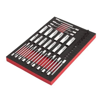 Milwaukee doppen en bitdoppenset 1/4", 3/8" en 1/2" 51-delig foam inlay - 4932502081