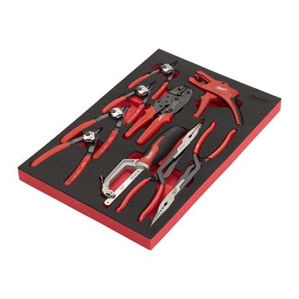 Milwaukee tangen, striptang- en metaalzaag set 9-delig foam inlay - 4932502085