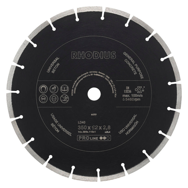 Rhodius LD40 Diamantdoorslijpschijf 350mm- 303438