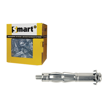 Metalen hollewandplug + vijs M 6x 37 verzinkt (25st)