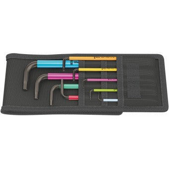 Wera 950 SPKL/9 SZ Multicolour Stiftsleutelset in etui, inch, BlackLaser