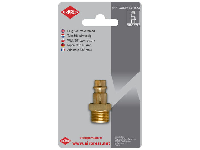 Airpress - Insteeknippel 3/8" Euro buitendraad
