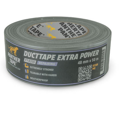 Panthertape 820D Duct tape extra vermogen zwart – 48mm x 50m