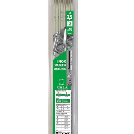 GYS Elektrodes v. rvs 2,5mm (x10)