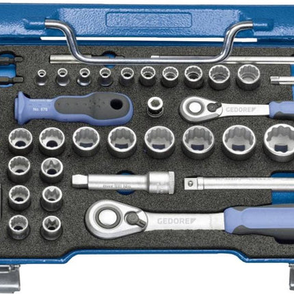 Gedore Dopsleutelset 3/8"" + 1/4"" 50-dlg