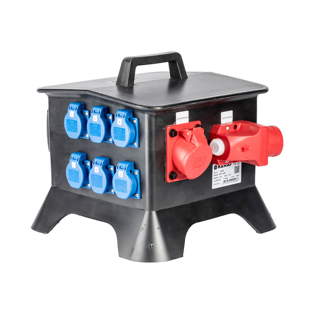 Keraf KE11N volrubber verdeelkast 6x schuko 16A bev.+N-118528