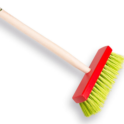 Kinderbezem rood met getailleerde steel